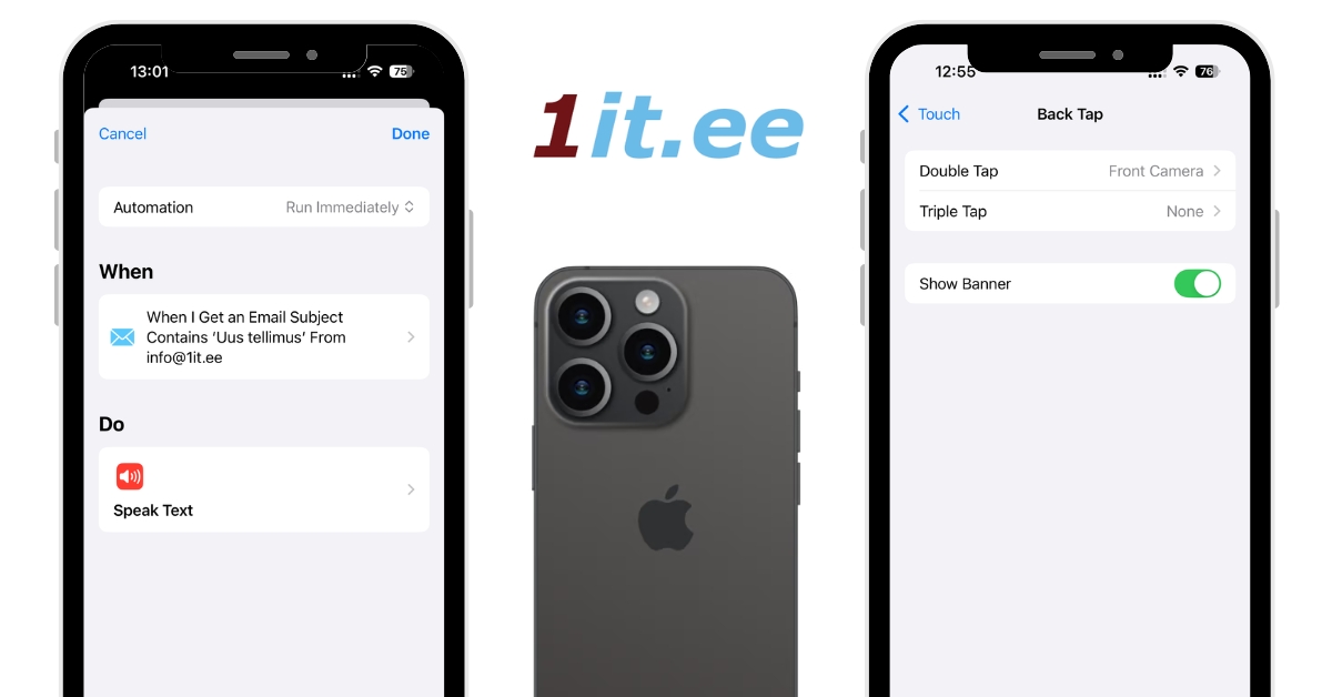 Pildil on 2 iphone kuvatõmmist kus näitan paari triki mdia saab teha iPhone abil